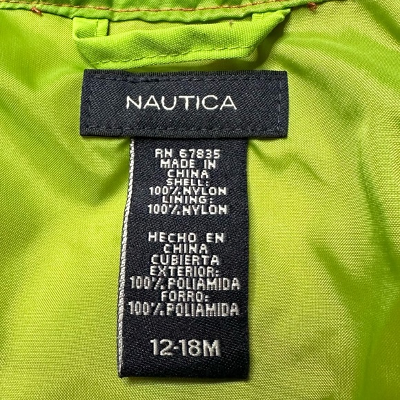Nautica Full Zip Waterproof Hooded Windbreaker Jacket Girl’s 12-18M - Picture 9 of 12